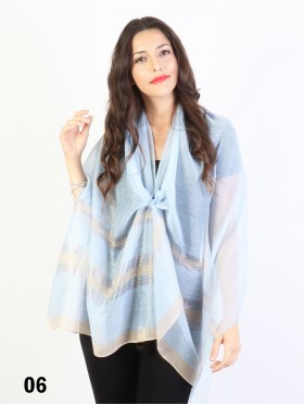 Solid Color Scarf with Wide stripes